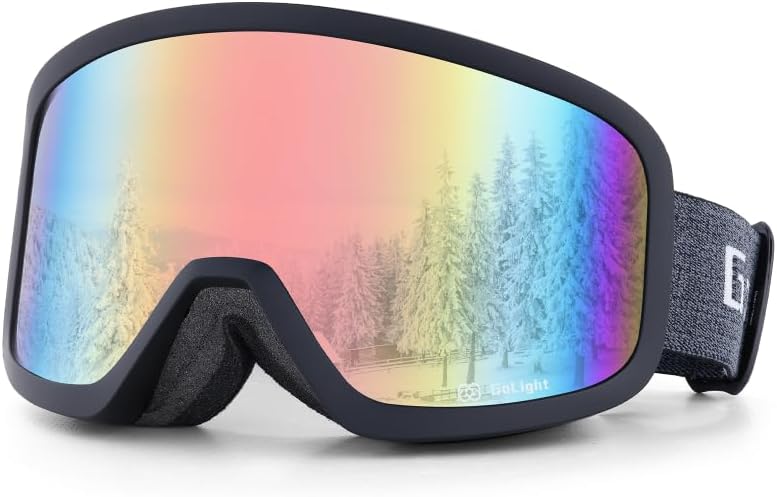 Golight Low Bridge Fit Ski Goggles – Asian Fit, Anti-Fog Double Lens, UV400 REVO Lens, Triple-Layer Foam for All-Day Skiing - Image 1
